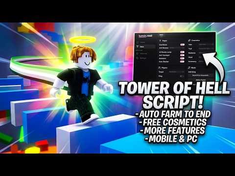 Tower of Hell Script | lumin.restHub | Auto Farm, Free Comestics, Anti Conveyor, Auto Stacker & More