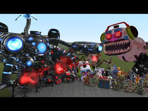 ALL OMNIDROID 1-17 ROBOTS VS ALL FNAF 1-11 SECRET OF THE MIMIC ANIMATRONICS In Garry's Mod!