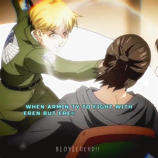 when Armin fight with eren Yeager 😳☠️ #aot #eren #attack