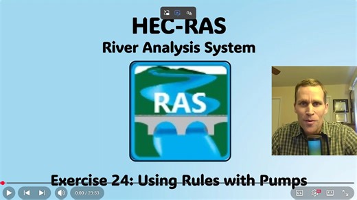 HEC RAS Exercise 19 - Offstream Storage Used for Flood Control