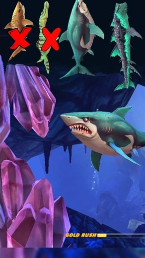 hungry Shark world pro Shark vs noob Shark who can the crystal wall #new #short 😱