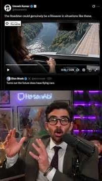 Hasan Piker watches Roadster commercial