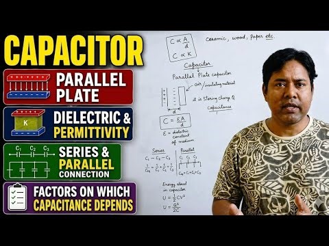 Capacitor and Capacitance: Parallel Plate, Dielectric, Series-Parallel & Energy | Class 12 JEE/NEET