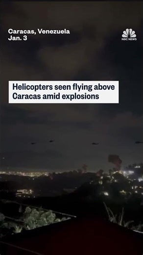 Helicopters seen flying above Caracas amid explosions