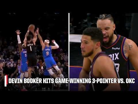 DEVIN BOOKER CLUTCH 🥶 Hits GAME-WINNING 3-pointer to lift Suns past Thunder 🍿 | NBA on ESPN