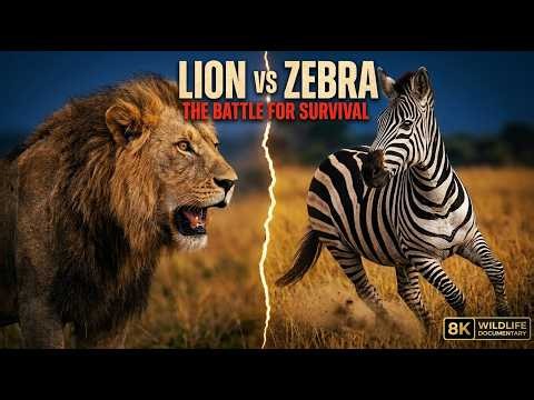 Lion vs Zebra | The Ultimate Battle for Survival | 8K Wildlife Documentary