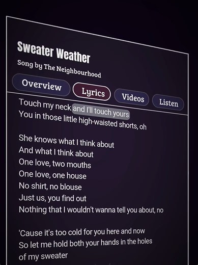 Sweater Weather lyrics - The Neighbourhood song