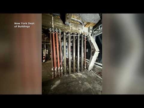 Temporary supports have been installed in a New York City high-rise