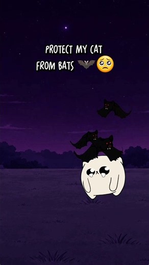 Protect the cat from bat! #funny #cute #animation #interactive #meme