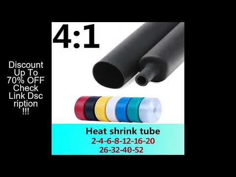 4:1 Heat Shrink Tubing with Adhesive, 1m/2m/5m, 7 Colors, 2mm–52mm, Dual-Wall Thicken, Polyolefin Ad