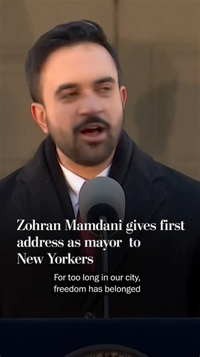 Zohran Mamdani, a 34-year-old democratic socialist, was sworn in publicly as the mayor of New York City outside City Hall in Manhattan, ushering in a generational shift for the city’s leadership. https://wapo.st/3NoXowU | Washington Post