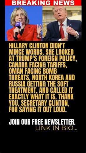 BREAKING: Hillary Clinton Calls Out Trump for Treating Enemies Better Than Allies