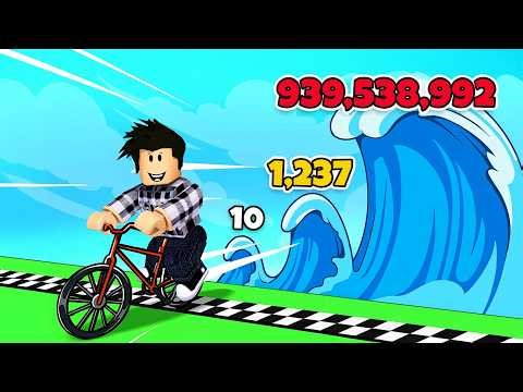 J'ACCÉLÈRE À CHAQUE SECONDE ! J'AI ÉCHAPPÉ À UN TSUNAMI GÉANT À VÉLO ! 🚴‍♂️🌊 Roblox