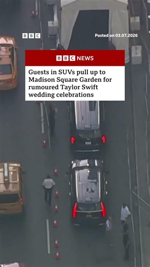 Guests dropped off in SUVs for rumoured Taylor Swift wedding celebrations. #BBCNews