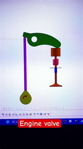 IC Engine Valve Simulation #simulation #engine #solidworks #valve #shortsfeed #shorts #mechanical #k