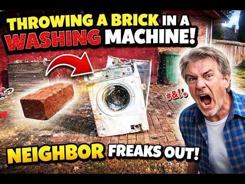 Washing Machine Destruction With a brick (NEIGHBOR FLIPS OUT)