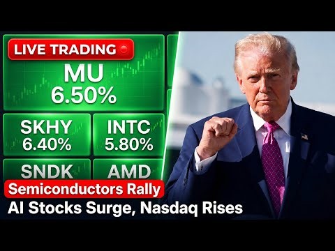 Chip Stocks Rally Again! $MU $SKHY Gap Up +7% 📈 Live Trading Stock Market Today