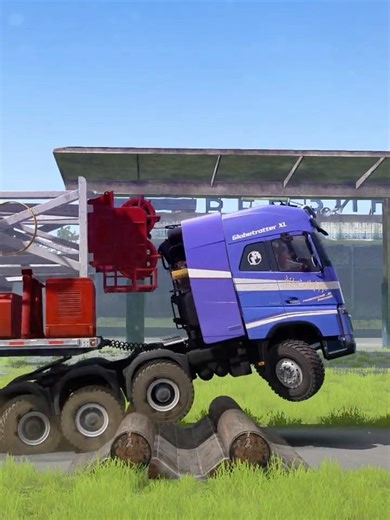 SpinTires: MudRunner Gameplay | Truck vs Speed Bumps & Broken Roads #SpinTires #MudRunner