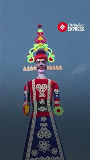 221-Ft Ravana Effigy Installed At Panchkula's Shalimar Ground
