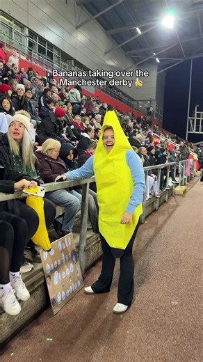 Never thought I’d see this much yellow at a Manchester derby 🍌😂