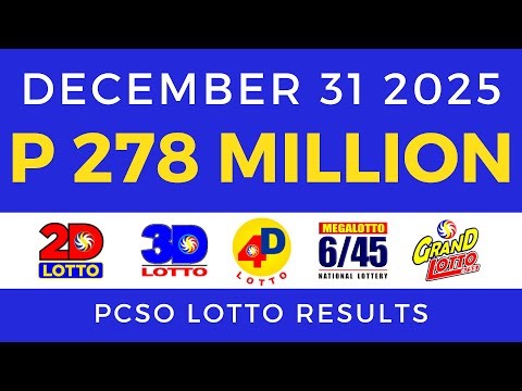 Lotto Result Today 9pm December 31 2025 PCSO