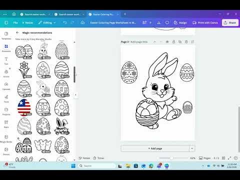 Easter Coloring Worksheet. Step by Step Tutorial in Canva#educationalvideo #canvatutorial