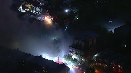 Chopper 2 is live over a huge fire in Astoria, Queens. | CBS New York