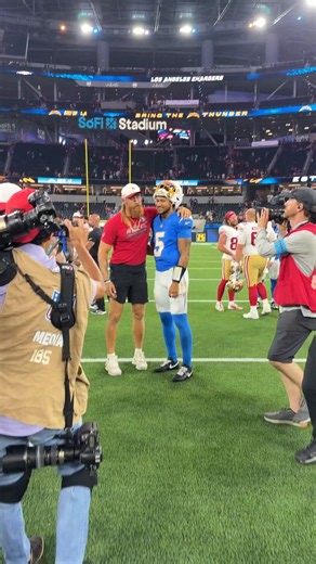 George Kittle and Trey Lance reunite postgame ❤️