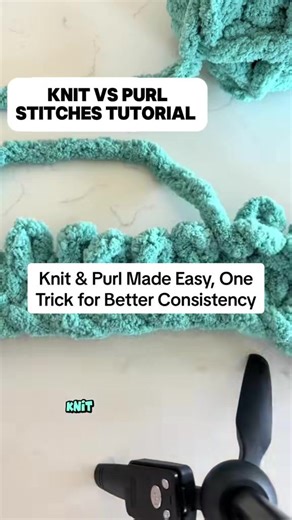 In this tutorial, I’m breaking down the difference between a regular knit stitch and a purl stitch in a simple, easy-to-see way. ✨ Knit stitch: worked from the back (underneath the loop) ✨ Purl stitch: worked from the top, gently pushing the loop toward the back I also share a little game-changer tip 👉 you can turn your project over while doing purl stitches so you’re still working knit stitches. This helps keep your tension and stitch size more consistent—especially with chunky yarn! Perfect f