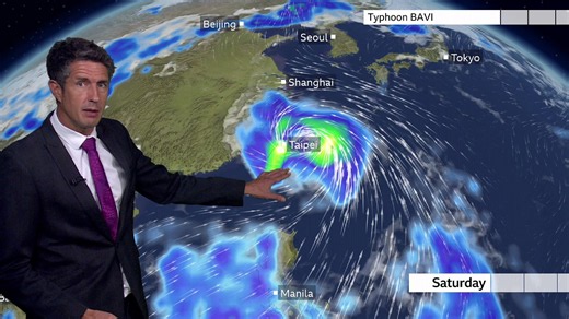 Watch: Typhoon Bavi forecast to bring heavy rains and floods to Taiwan, Japan and China
