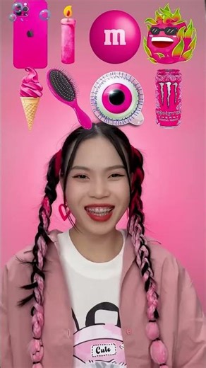 Random Pink Food ASMR Mukbang #3 🌸🦑💋 #shorts #mukbang #asmr #eating