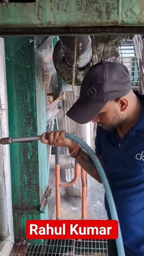 paddy straw boiler chemical spray is being used in the superheater #reels #poweplant #shorts