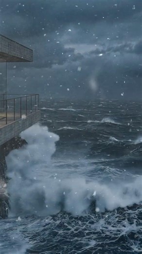 Storm Waves Ambience 🌊 Cold Night and Deep Calm