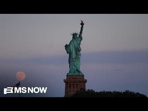 Parade of ships sail on New York harbor for America's 250th