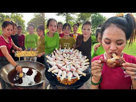Cooking deep fried chicken and eat recipe