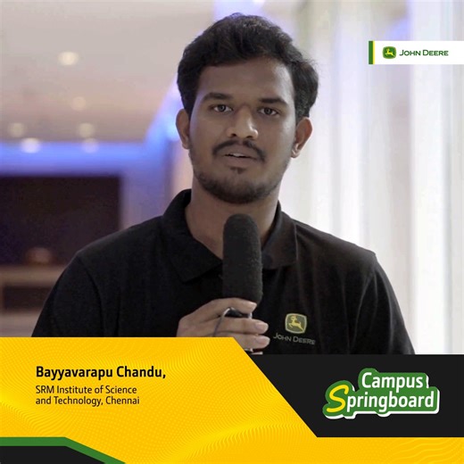 At Campus Springboard, the batch of 2025 spoke about bringing their strengths in machine learning and AI-driven cybersecurity to optimize farming processes. When asked how they hope to create impact for the community, they shared a clear vision of making technology safer, more efficient and precise through stronger cybersecurity and innovative engineering. They’re eager to collaborate across teams, solve real-world challenges, and shape the future of AgriTech. #JohnDeereIndia | John Deere