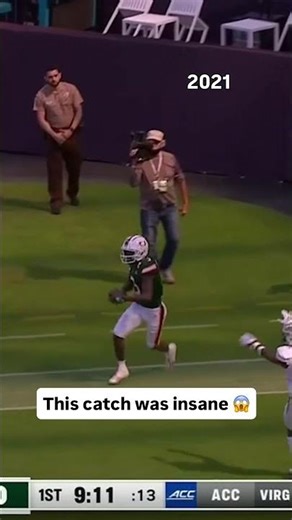 How did he find the ball 🤯 #miamihurricanes #accfootball #collegefootball