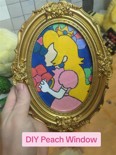 Peach Stained Glass Window Painting DIY (Paint-by-Number)