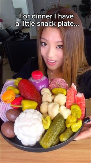 For dinner I have a little snack plate…#food #eating #mukbang #snack #asmr
