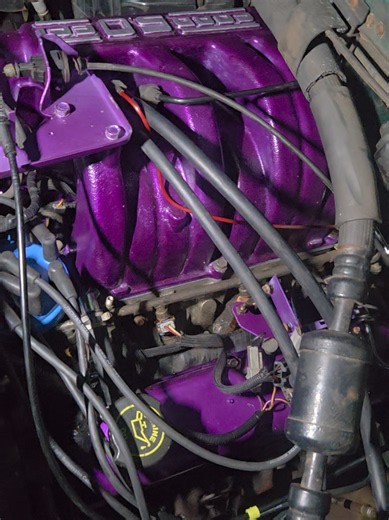 Put on the final bolts to my 1990 bronco rebuild!! Come back tomorrow to see it running! **I ended up using extreme heat epoxy i just forgot to say** #cartok #fellchaserstudio #bronco #ford