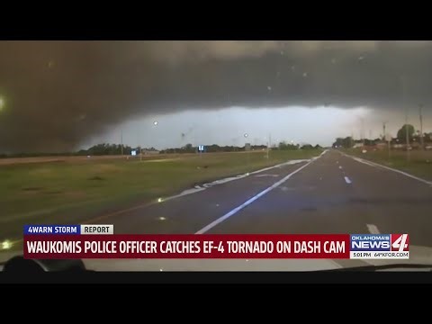 Waukomis police officer catches EF-4 tornado on dash cam