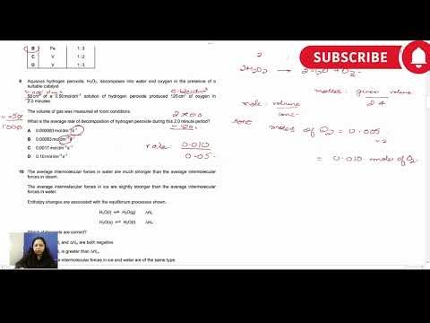 Cambridge A Level Chemistry 970112 May June 2025 Paper 1 MCQs 9, 10 and 11 Solved