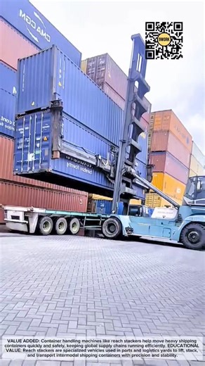 Reach Stacker Loading Shipping Containers Onto a Truck #9work