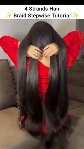 4 strands hair braid tutorial by kethillynjaene #shorts #hairstyle #hairbraiding #braid #hairstyles