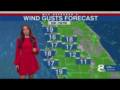 More clouds and getting breezy Sunday in Tampa