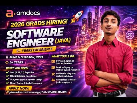 🚀 Software Engineer (Java) Hiring at Amdocs | Pune/Gurgaon | Apply Now | #Amdocs #JavaDeveloper