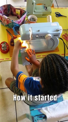 The years have flown by. He’s 16, over 6ft tall and making himself a hoodie. 🥹😍 #sewingwithkids