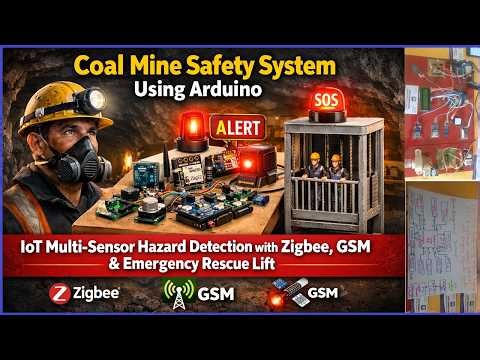 Smart Coal Mine Safety System Using Arduino with Multi-Sensor Detection + Zigbee, GSM & Rescue Lift🚨