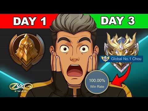 WARRIOR TO IMMORTAL WITH 100% WIN RATE USING ONLY CHOU!! EP.1 (GLOBAL 1 CHOU) - Mobile Legends