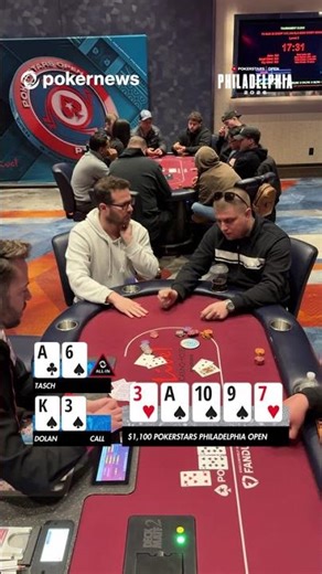 Can top pair hold, or will there be no cash for Tasch? 💸‪@PokerStars‬ Philadelphia Open $1,100 Main!